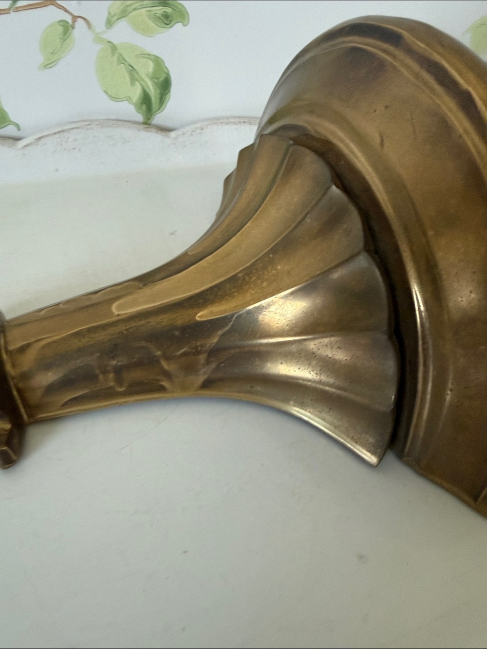Vintage Brass Wall Sconce Shelf - Picture 8 of 9